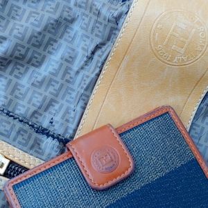 Auth FENDI Bifold Wallet duffel Ladies Pec…